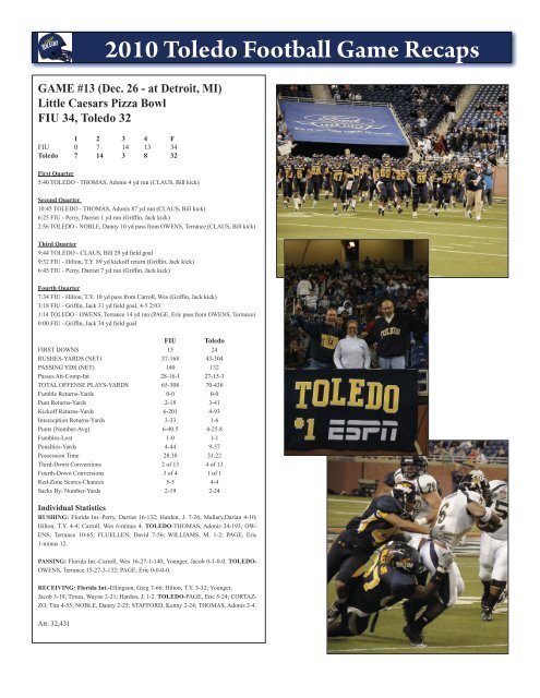 2011 Toledo Spring Football Prospectus - University of Toledo ...