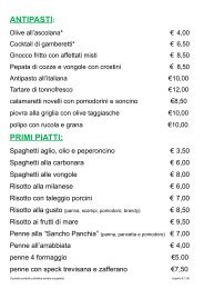 ANTIPASTI: PRIMI PIATTI: - Ristorante Prezzemolo Seregno