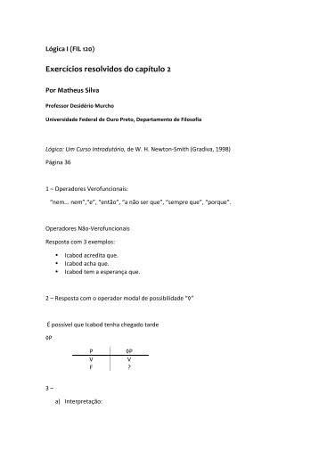 ExercÃ­cios resolvidos do capÃ­tulo 2 - DesidÃ©rio Murcho