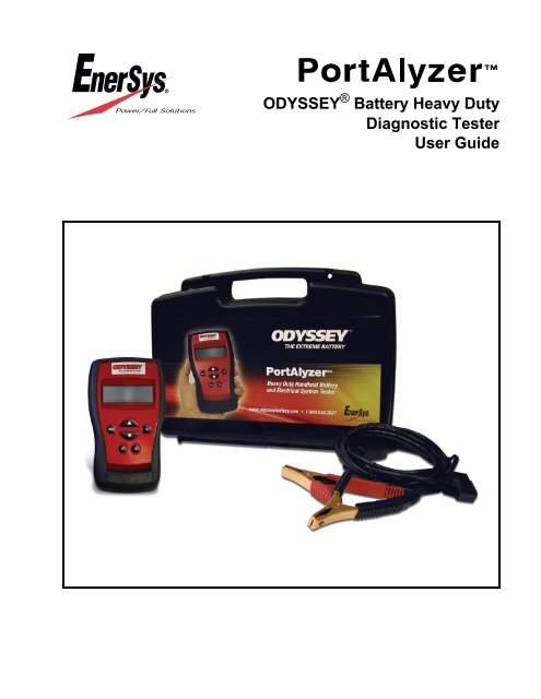 PortAlyzerâ¢ Tester Manual - ODYSSEY Batteries