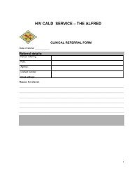 HIV CALD Service Referral Form - Alfred Hospital