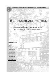 BenutzerNachrichten - Urz - Ruprecht-Karls-UniversitÃ¤t Heidelberg