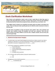 Goals Clarification Worksheet - AgWeb