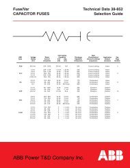 Capacitor Fuses Selection Guide, Fuse/Var Technical Data