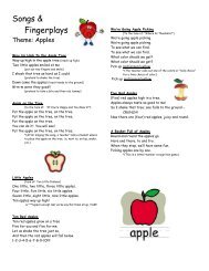 fingerplays apples - Preschool