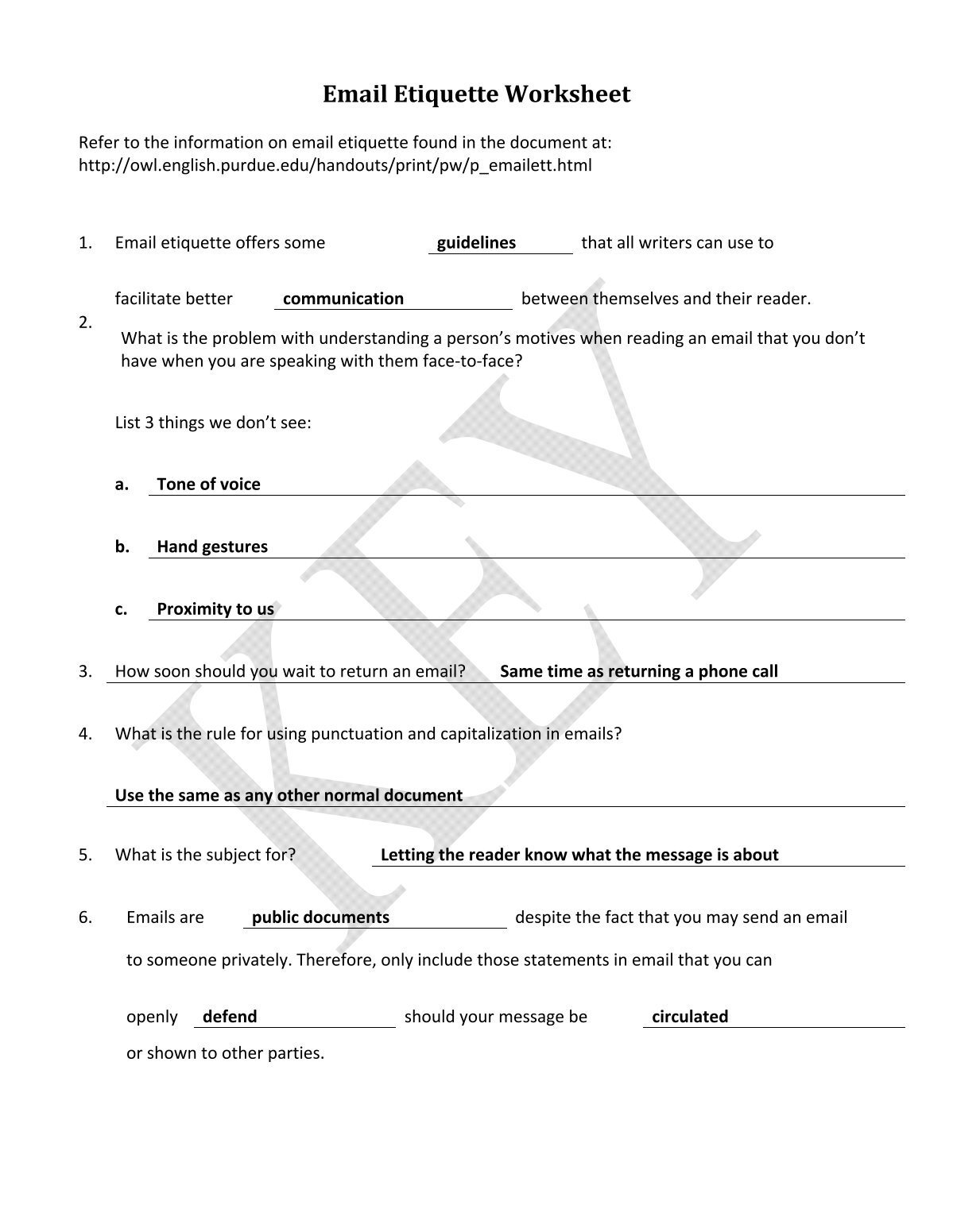 Email Etiquette Worksheet key.pdf Email Etiquette Worksheet key.pdf
