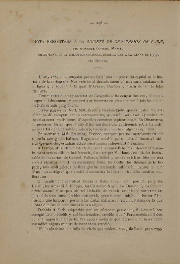 NOTA PRESENTADA Ã LA SOCIETÃ DE CÃOGRAPHIE DE PARIS ...