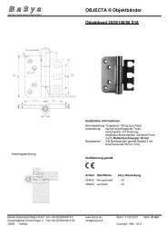 OBJECTA Â® ObjektbÃ¤nder - Bartels SystembeschlÃ¤ge GmbH