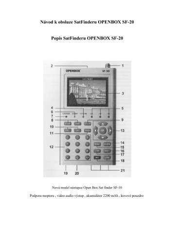 NÃ¡vod k obsluze SatFinderu OPENBOX SF-20 Popis ... - supersat.cz