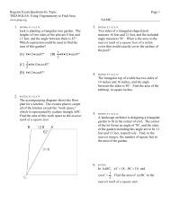 Regents Exam Questions by Topic Page 1 TRIANGLES: Using ...