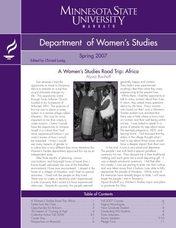 Department of Women's Studies - College of Social and Behavioral ...