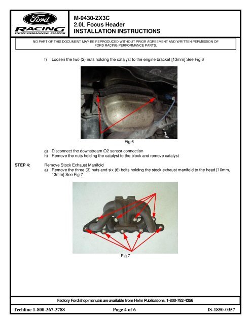 M-9430-ZX3C 2.0L Focus Header ... - Ford Racing Parts