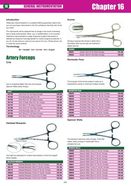 Chapter 16 - Veterinary Instrumentation