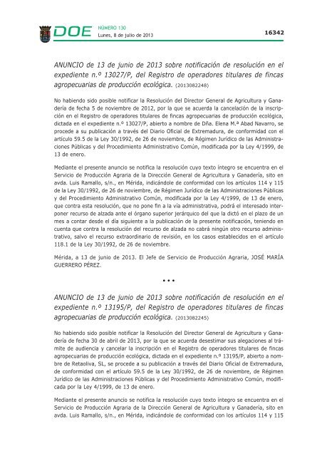 disposiciones generales i - Diario Oficial de Extremadura - Gobierno ...