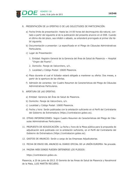 disposiciones generales i - Diario Oficial de Extremadura - Gobierno ...