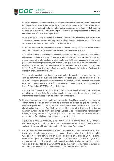 disposiciones generales i - Diario Oficial de Extremadura - Gobierno ...
