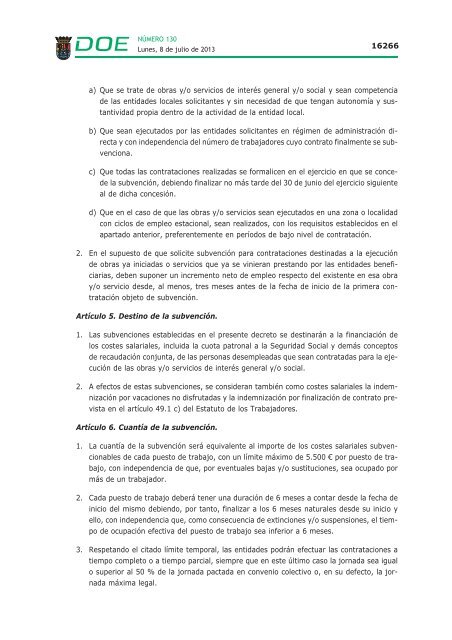 disposiciones generales i - Diario Oficial de Extremadura - Gobierno ...