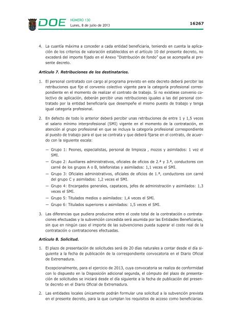 disposiciones generales i - Diario Oficial de Extremadura - Gobierno ...