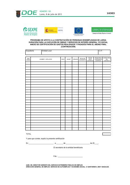 disposiciones generales i - Diario Oficial de Extremadura - Gobierno ...