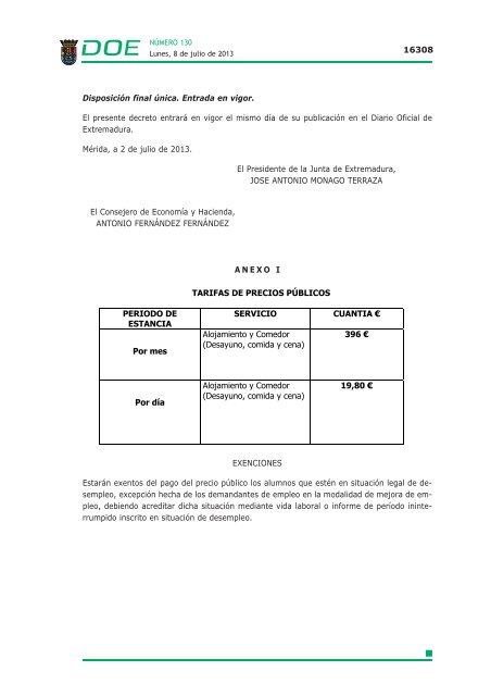 disposiciones generales i - Diario Oficial de Extremadura - Gobierno ...