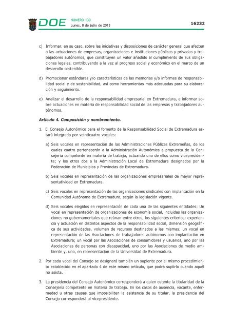 disposiciones generales i - Diario Oficial de Extremadura - Gobierno ...