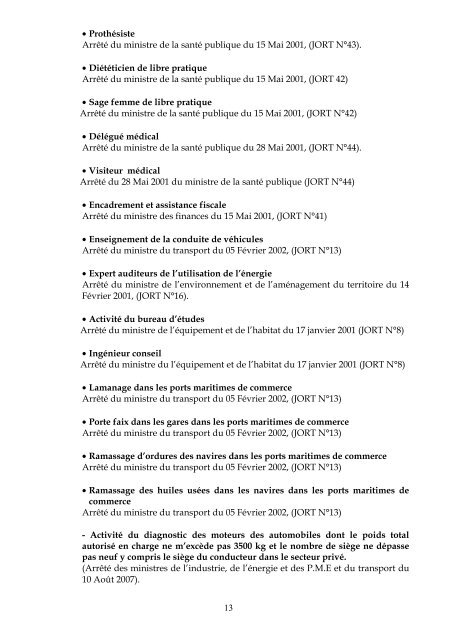 Liste des Cahiers des Charges - Chambre de commerce et d ...