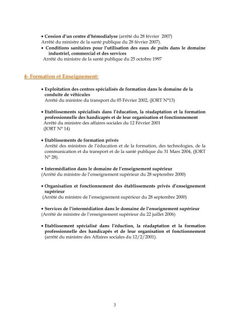 Liste des Cahiers des Charges - Chambre de commerce et d ...