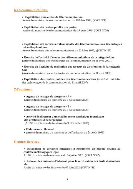 Liste des Cahiers des Charges - Chambre de commerce et d ...