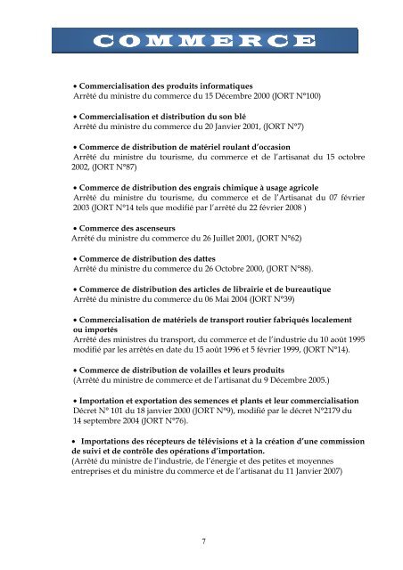 Liste des Cahiers des Charges - Chambre de commerce et d ...