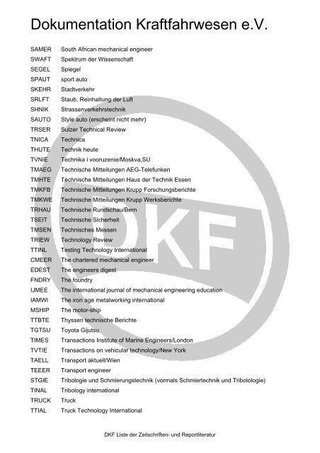 Dokumentation Kraftfahrwesen e.V. - DKF