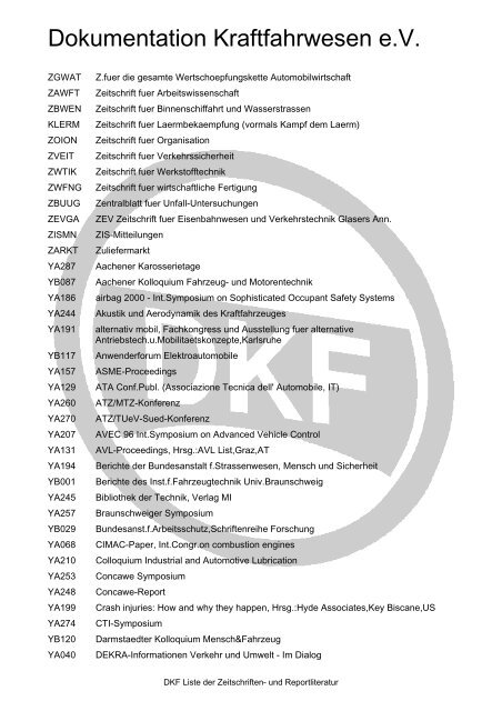 Dokumentation Kraftfahrwesen e.V. - DKF