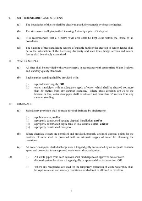 Licence conditions for static caravan sites for the former Borough of ...