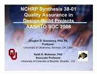 NCHRP Synthesis 38-01 Quality Assurance in Design-Build Projects ...