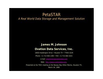 PetaSTAR - A Real World Data Storage and Management ... - THIC
