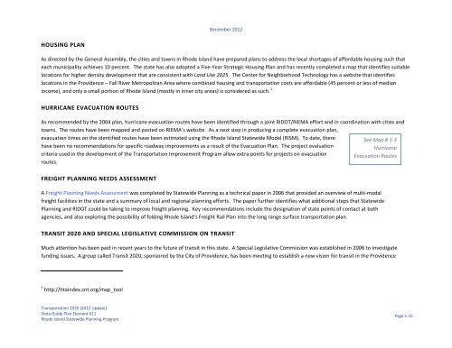 Transportation 2035 - State of Rhode Island: Division of Planning
