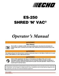 ES-250 Operator's Manual - Echo Inc.