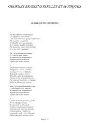 Imprimer les paroles - brassens paroles et musiques