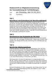 Protokoll der Mitgliederversammlung - TuS Wettbergen