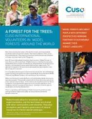 'Model Forests' and volunteers - Cuso International