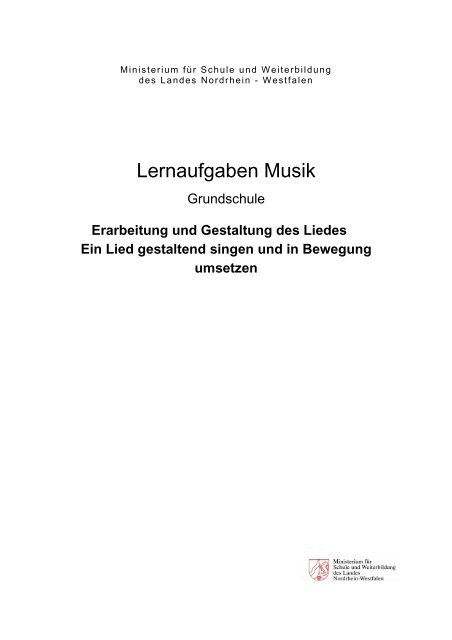 Lernaufgaben Musik - Standardsicherung NRW