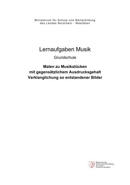 Lernaufgaben Musik - Standardsicherung NRW