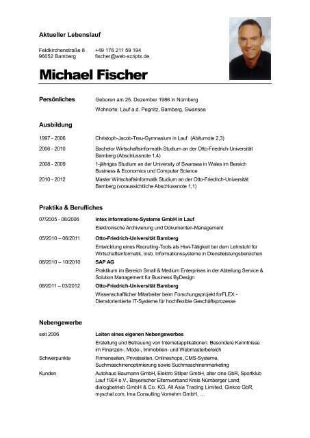 Professioneller Lebenslauf Michael Fischer