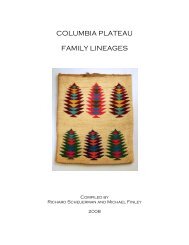 COLUMBIA PLATEAU FAMILY LINEAGES - Mountain Light School