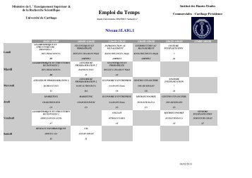 Emploi du Temps - IHEC