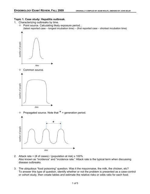 epidemiology exam 1 review