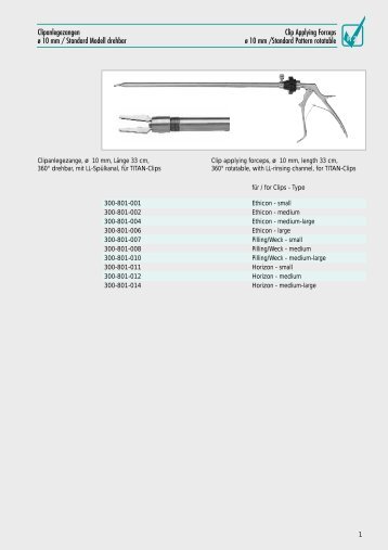 Clipanlegezangen ø 10 mm / Standard Modell drehbar Clip ... - Elmed