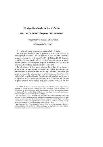 El significado de la lex Aebutia en el ordenamiento procesal romano