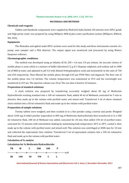 NOVEL RP-HPLC METHOD FOR THE ... - Ijsidonline.info