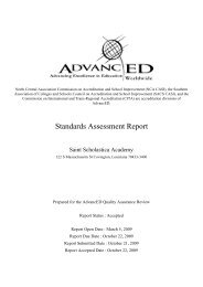 SACS Report Download - St. Scholastica Academy