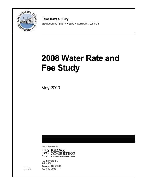 2008 Water Rate and Fee Study - Lake Havasu City